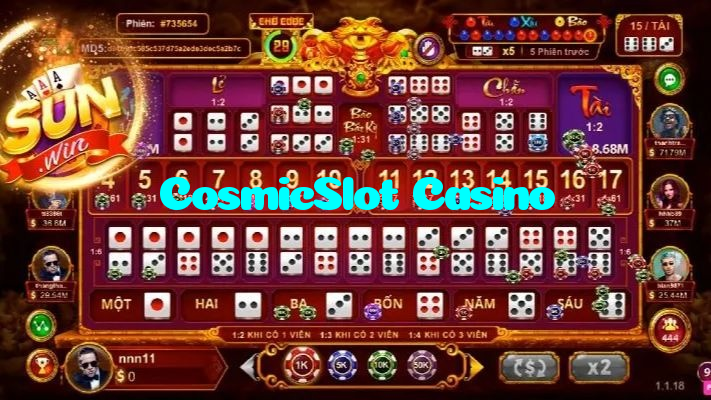 CosmicSlot Casino casino presented on mobile device in Pakistan with slots and live games